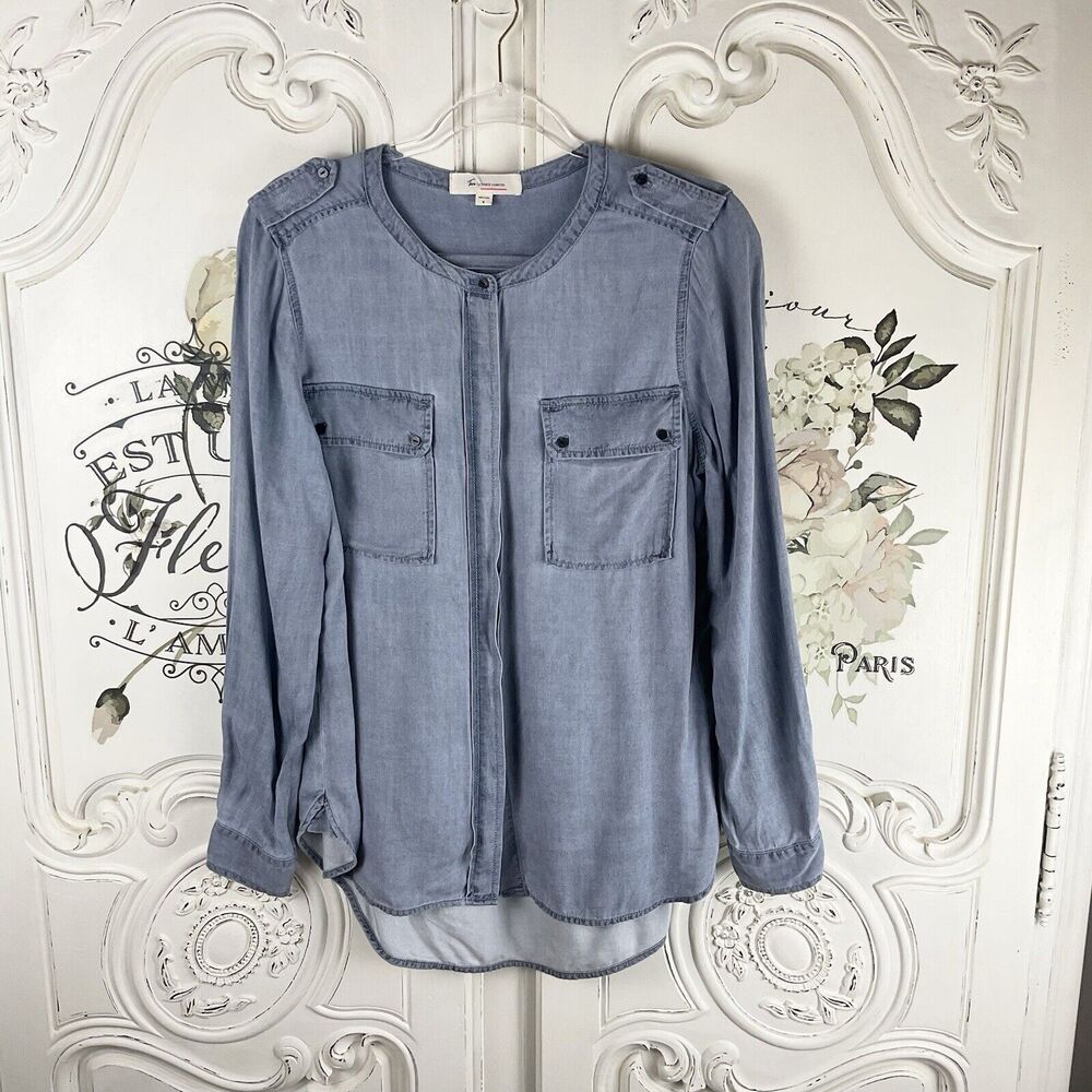 Two By Vince Camuto Chambray Button Down Utility … - image 3